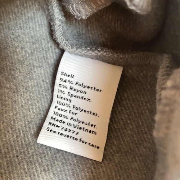 Nine West coat faux fur collar blue collar gray coat moto like style size S - Picture 17 of 17